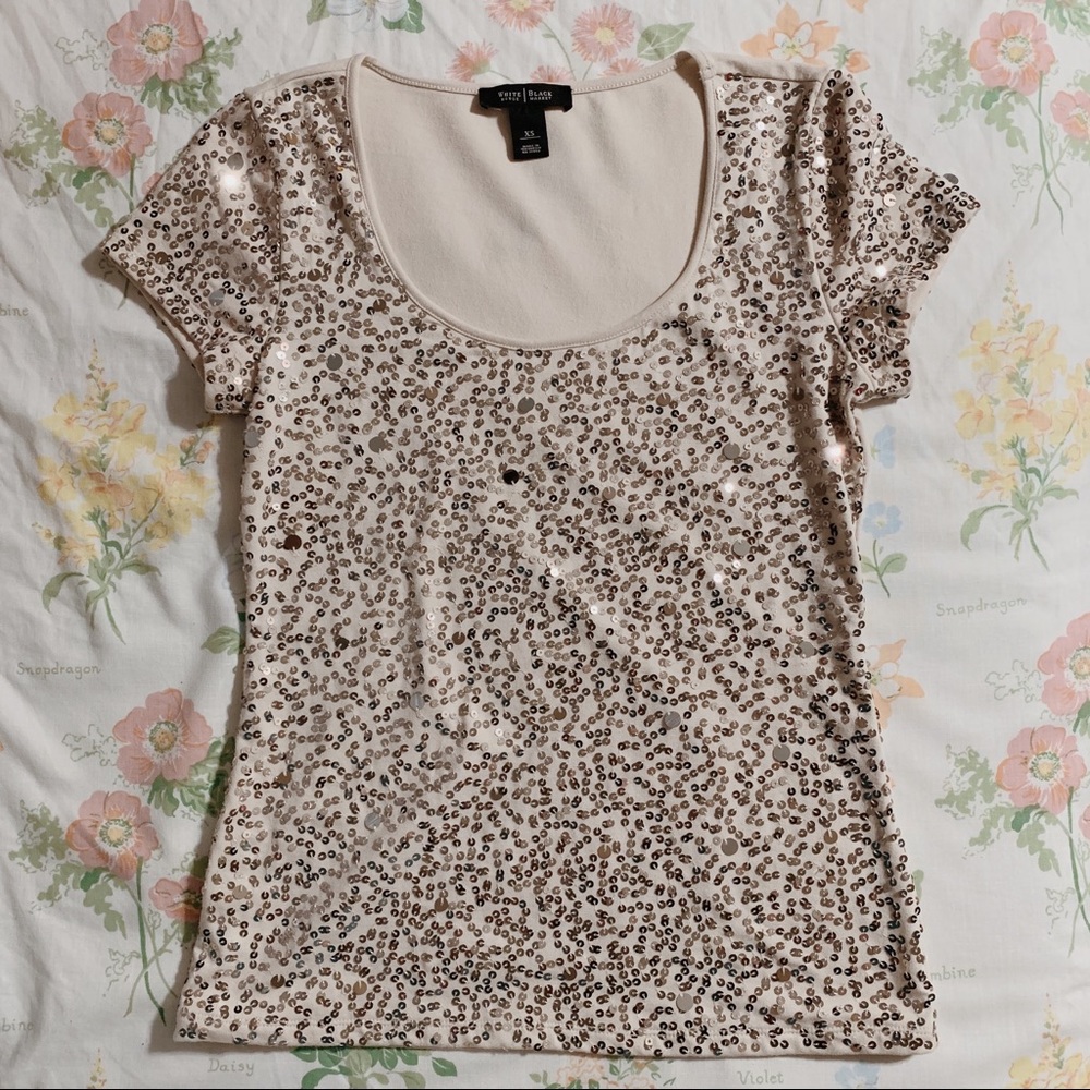 WHBM sequin top